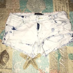 Ripped jean shorts